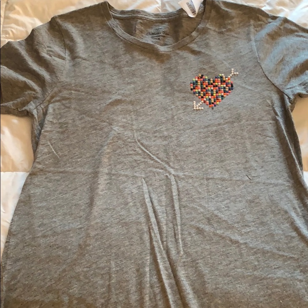 J Crew beaded graphic tee